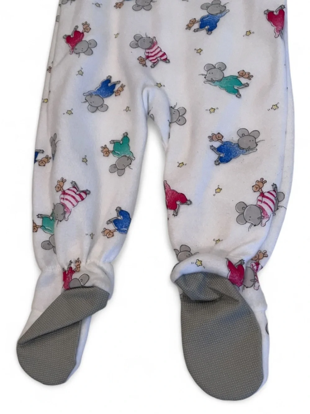 NWT VTG Carter’s Fuzzy Fleece Sleepwear 1 Piece Mouse Print Pajamas 18M